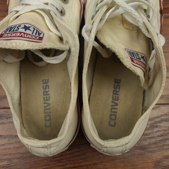 Converse Chuck Taylor All Star Low Sneakers Womens 7 Off White Canvas Casual - Picture 12 of 13